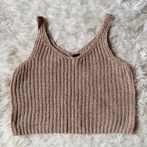 Moon and Madison brown knit crop top size M